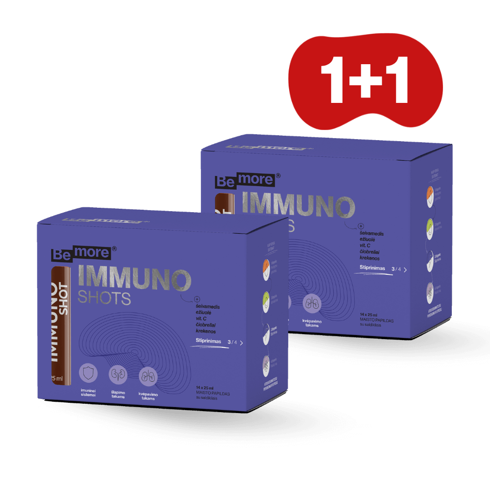 1+1 Immuno Shots, geriamasis tirpalas (14 buteliukų po 25ml)