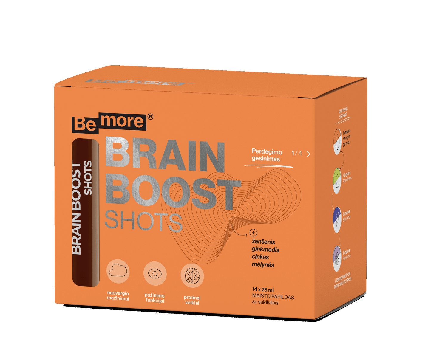 Brain shots, geriamasis tirpalas (14 buteliukų po 25ml)