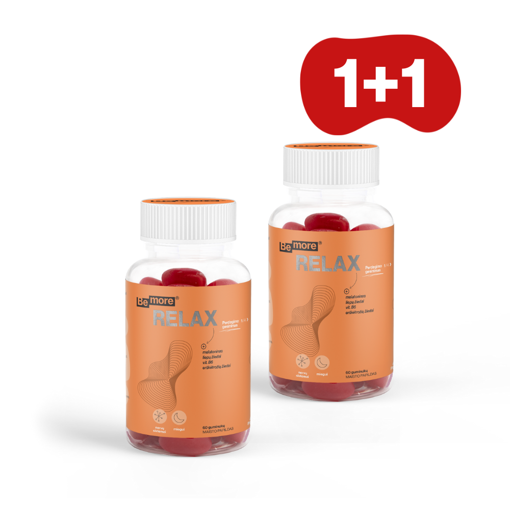 1+1 Relax, guminukai su melatoninu  (60vnt)