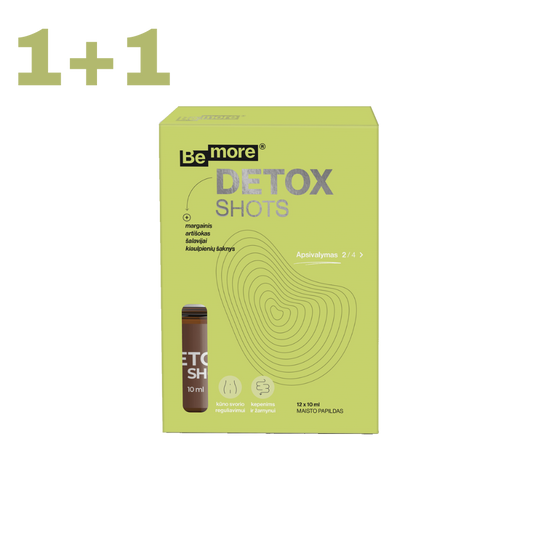 1+1 "Detox Shots", geriamasis tirpalas (12 buteliukų po 10ml)
