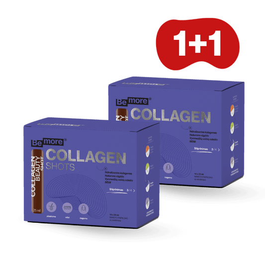 1+1 Collagen Shots, geriamasis tirpalas (14 buteliukų po 25ml)